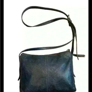 Fossil Gemma Black Pebbled Leather Crossbody Purse Bag